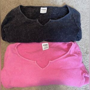 PINK Victoria's Secret V-Neck shirts in Pink and Black